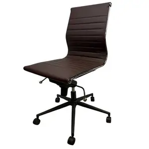 Hospitality Source DC-0304-1 Chair Drk Brown Pu Leather Black Powder Coat Finish