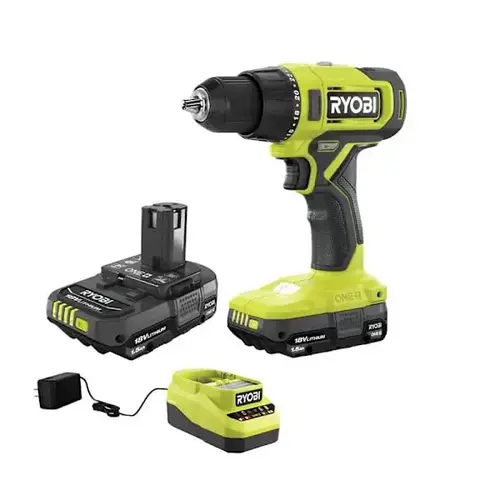 One+ 18v Cordless 1/2" Drill/Driver Kit With (2) 1.5 Ah Batteries, Charger