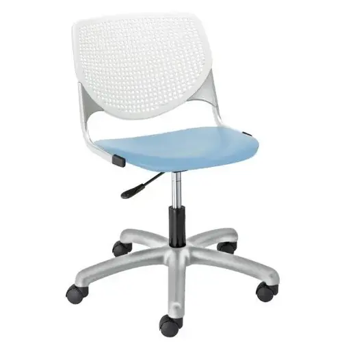 Kool Computer Chair, White Back, Sky Blue Seat Kool Computer Chair, White Back, Sky Blue Seat