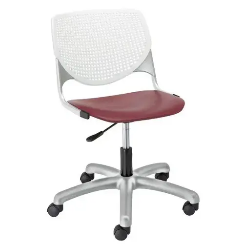 Kool Computer Chair, White Back, Burgundy Seat Kool Computer Chair, White Back, Burgundy Seat