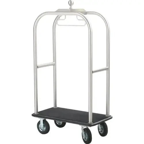 Stainless Steel Deluxe Bellman'S Cart Black Deck