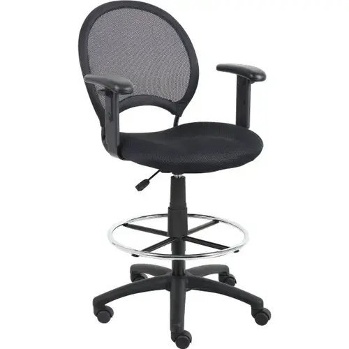 Mesh Drafting Stool With Adjustable Arms Mesh Drafting Stool With Adjustable Arms
