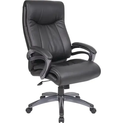 Double Layer Leatherplus Executive Chair, Black Gun Metal Double Layer Leatherplus Executive Chair, Black Gun Metal