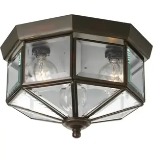 Progress Lighting P5788-20 9.7 In. 3-Light Incandescent Flush Mount Light (Antique Bronze)