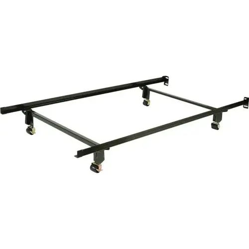 Heavy Duty Eastern King Bed Frame With Rug Rollers Black