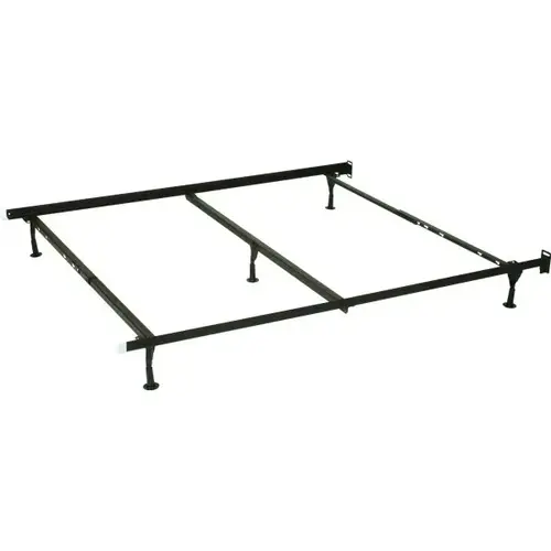 Insta-Lock Queen Bed Frame W/ Center Cross Rail Support Brown Insta-Lock Queen Bed Frame W/ Center Cross Rail Support Brown