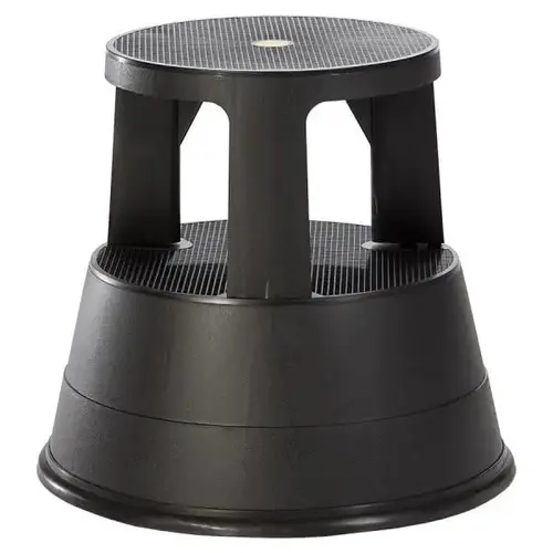 2-Step 300-Lb Load Capacity Black Plastic Step Stool 2-Step 300-Lb Load Capacity Black Plastic Step Stool