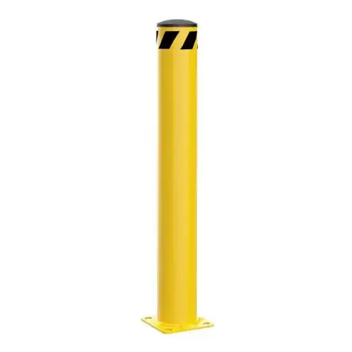 Yellow Powder Coat Pipe Safety Bollard, Steel