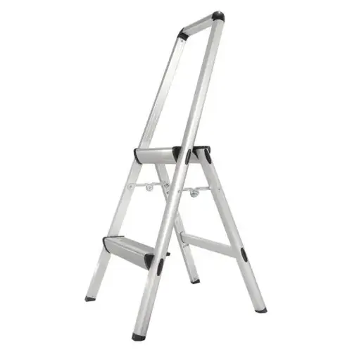 2-Step 225-Lb Load Capacity Silver Aluminum Step Stool