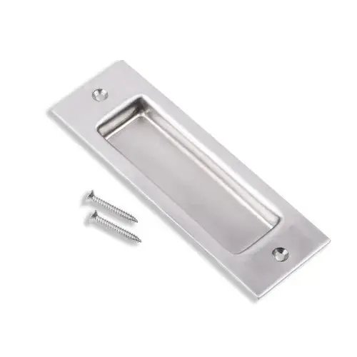 Barn Door Rectangular Flush Pull, Stainless Steel
