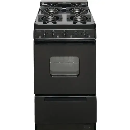 Premier 20 In. 2.4 Cu. Ft. 4 Burner Gas Freestanding Range With Window, Manual Clean, Black, ADA Premier 20 In. 2.4 Cu. Ft. 4 Burner Gas Freestanding Range With Window, Manual Clean, Black, ADA