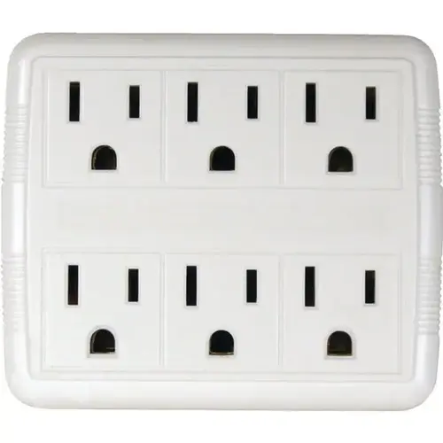 Pb801011 Power Tap, 6 Outlet, White