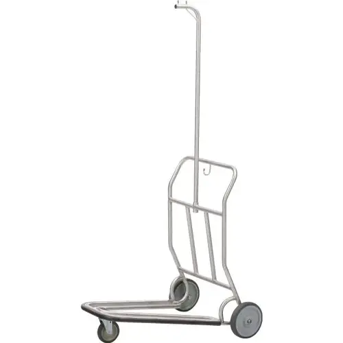 Self-Service Nestable Luggage Cart W/ Hanger Bar Stainless Self-Service Nestable Luggage Cart W/ Hanger Bar Stainless