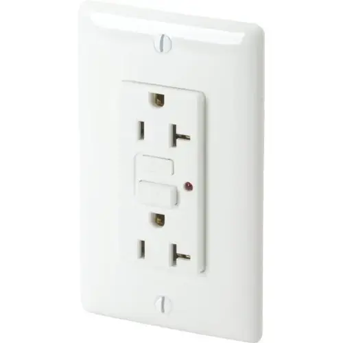 20 Amp 125 Volt Commercial Self-Test Gfci Receptacle Assembled In Usa (White) 20 Amp 125 Volt Commercial Self-Test Gfci Receptacle Assembled In Usa (White)
