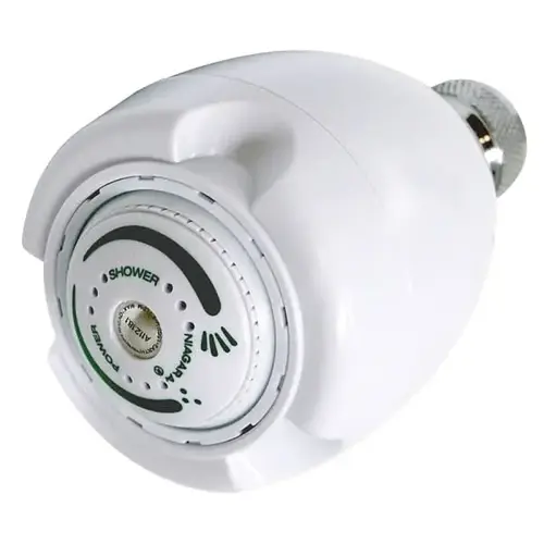 Earth Spa 3 Spray Setting 1.25 GPM Fixed Mount Showerhead In White