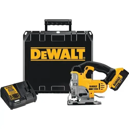 Dewalt 20 Volt Max Jigsaw Kit, 4.0 Ah, Keyless Blade Clamp, Variable Speed