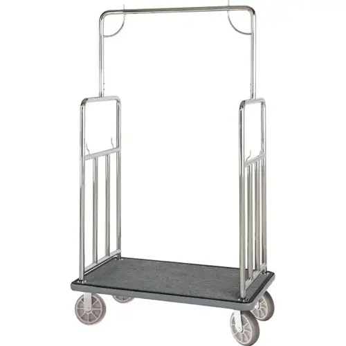 Contemporary Bellman'S Cart, Stainless Steel Finish