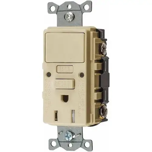 15 Amp 125 Volt Commercial Self-Test Gfci Receptacle W/ Single-Pole (Ivory) 15 Amp 125 Volt Commercial Self-Test Gfci Receptacle W/ Single-Pole (Ivory)