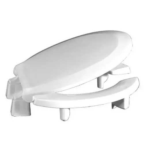 Round 3 Raised Plastic Toilet Seat, Open Front With Cover, Ada