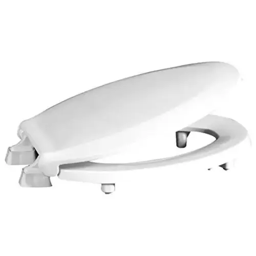 Elongated 2 Raised Plastic Toilet Seat, Closed Front With Cover