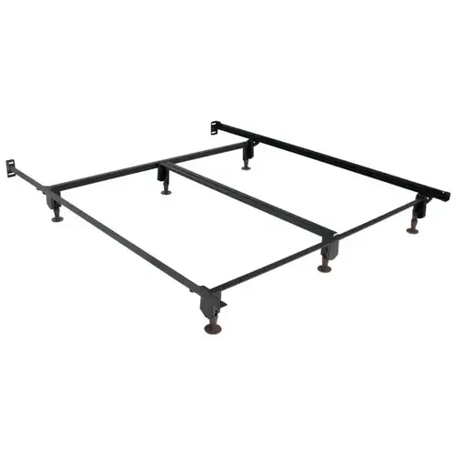 Eco-Matic Bed Frame 76" Wide East King, Rug Rollers Black