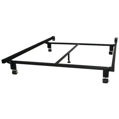 Eco-Matic Bed Frame For Full & Full Xl, Rug Rollers Black