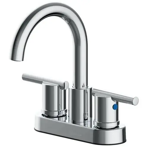 Westwind Two-Handle Centerset High-Arc Bathroom Faucet With Quick Install Pop-Up In Chrome Westwind Two-Handle Centerset High-Arc Bathroom Faucet With Quick Install Pop-Up In Chrome