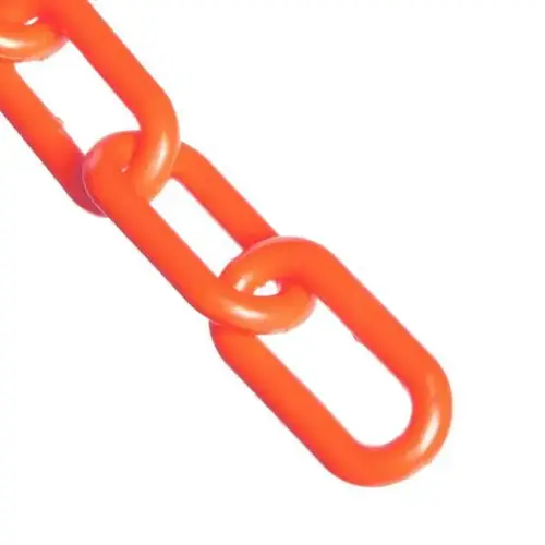 2 Inch X 100 Ft. Traffic Orange Plastic Barrier Chain