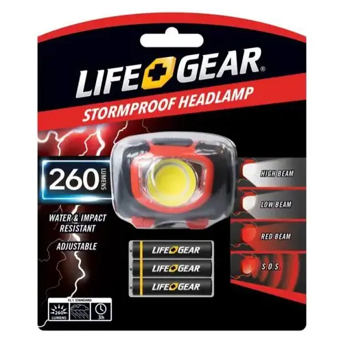4 Light Mode, Adjustable, Storm Proof Headlamp
