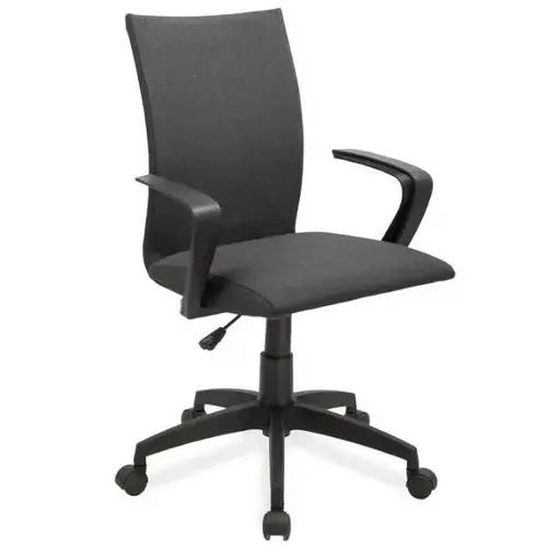 Black Linen Apostrophe Office Chair With Black Caster Base