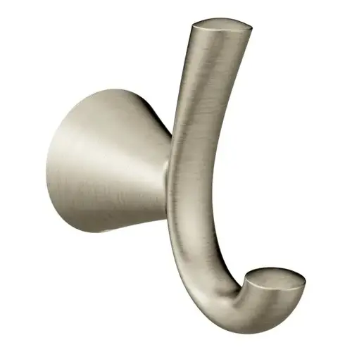 Glyde Brushed Nickel Double Robe Hook Glyde Brushed Nickel Double Robe Hook