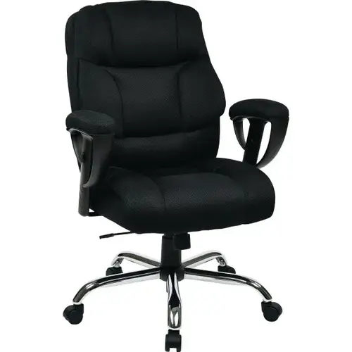 Executive Big Mans Chair Mesh, Padded Height Adjustable Arms Black