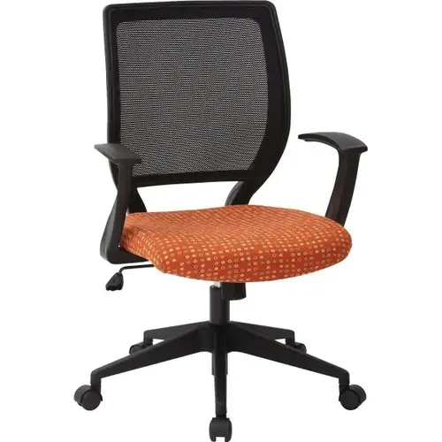 Woven Mesh Task Chair In Tangelo With Dual Wheel Carpet Casters