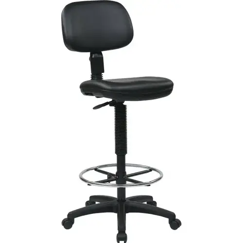 Economical Vinyl Drafting Chair And Adjustable Footring Black Economical Vinyl Drafting Chair And Adjustable Footring Black