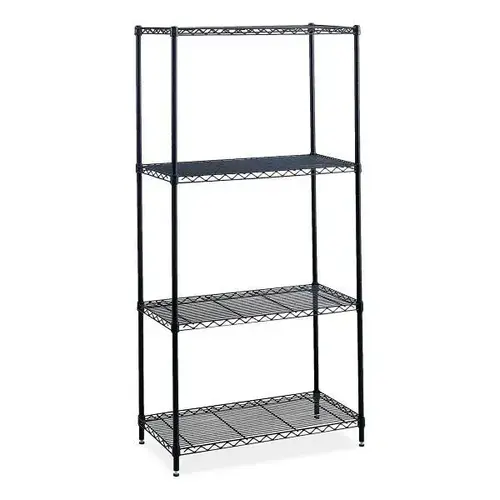 4-Shelf Industrial Wire Shelving, 36"W X 18"D X 72"H, Black