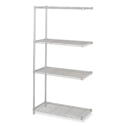 4-Shelf Industrial Add-On Unit, 36"W X 18"D X 72"H, Metallic Gray 4-Shelf Industrial Add-On Unit, 36"W X 18"D X 72"H, Metallic Gray