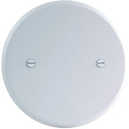 5 In Metal White Textured Round Blank Flat Cover 5 In Metal White Textured Round Blank Flat Cover