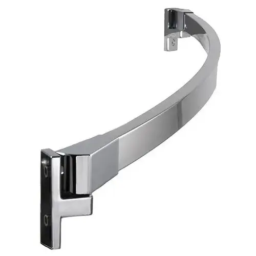 Adjustable Curved 60" Rectangle Bar Shower Rod Bright Polished Nickel