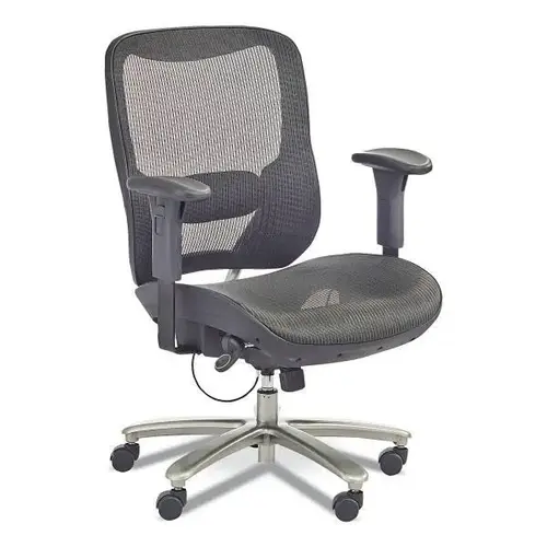 Lineage Big & Tall All-Mesh Task Chair, 19.5" To 23.25", Black Seat