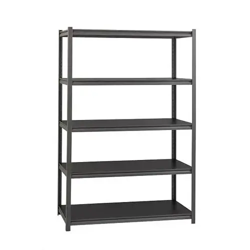 3200 Riveted Steel Shelving 5-Shelf Unit, 18" D X 48" W X 72" H, Gunmetal Gray / Black
