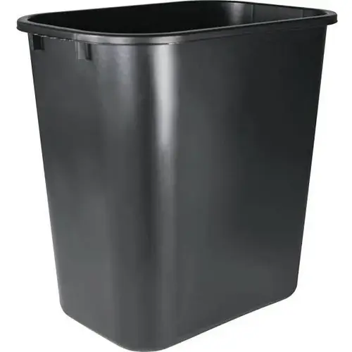 7 Gal. Polyethylene Touchless Rectangular Wastebasket (Black)