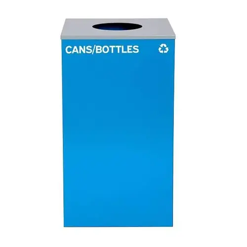 29g Bottle Recycling Trash Can Blue Bin Metal Receptacle