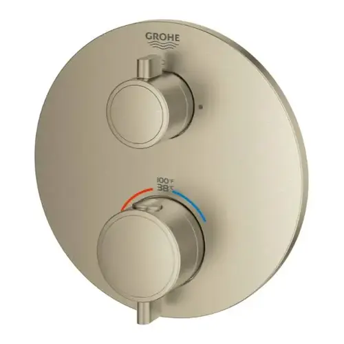 Grohtherm Round Dual Func Thm Trim Brushed Nickel Grohtherm Round Dual Func Thm Trim Brushed Nickel