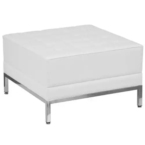 Hercules Imagination Series Melrose White Leather Ottoman Hercules Imagination Series Melrose White Leather Ottoman