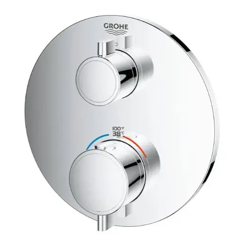 Grohtherm Round Single Function Thermostatic Trim Starlight Chrome Grohtherm Round Single Function Thermostatic Trim Starlight Chrome