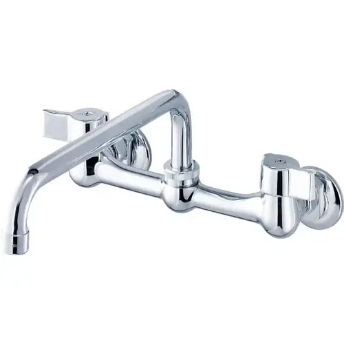 Classics 8 In Wall Mount Center Kitchen Faucet (Chrome)
