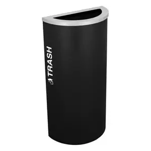 Kaleidoscope RC-KDHR-T BLX 8 Gallon Half Round Recycling Receptacle Rc-Kdhr-T Blx