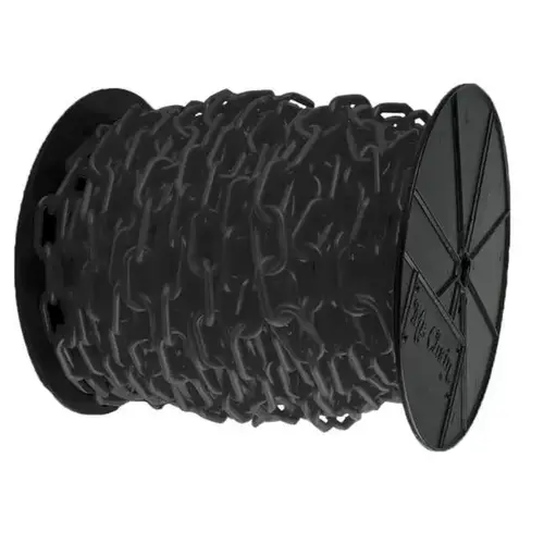 2 Inch X 125 Feet Black Plastic Barrier Chain On A Reel 2 Inch X 125 Feet Black Plastic Barrier Chain On A Reel