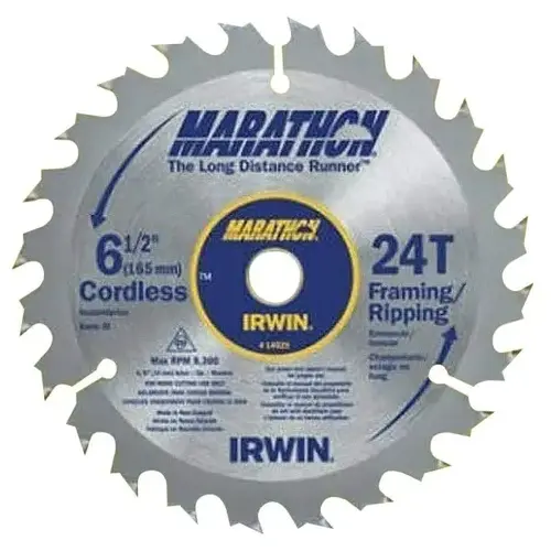 6-1/2" Marathon 24-Tooth Carbide Tipped Framing And Ripping Blade 6-1/2" Marathon 24-Tooth Carbide Tipped Framing And Ripping Blade
