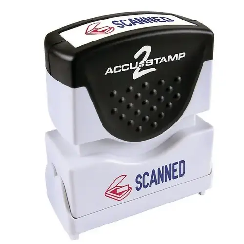 2 Blue/Red Pre-Ink "Scanned" Message Stamp